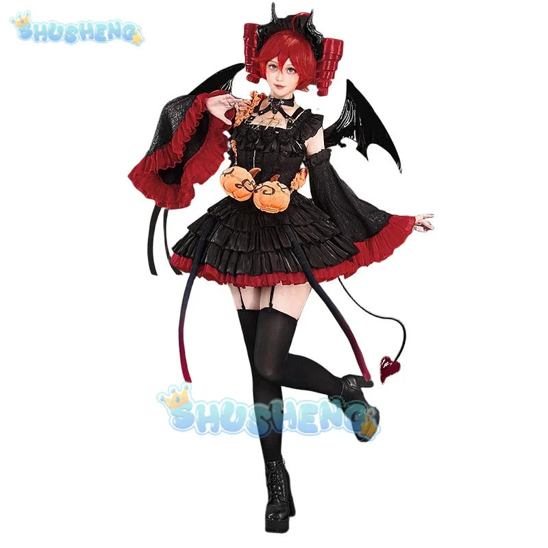 Shusheng Te Cos to Halloween Little Devil Dress Cosplay Costume Uniform Halloween Carnival Party Christmas Play Role Clothes