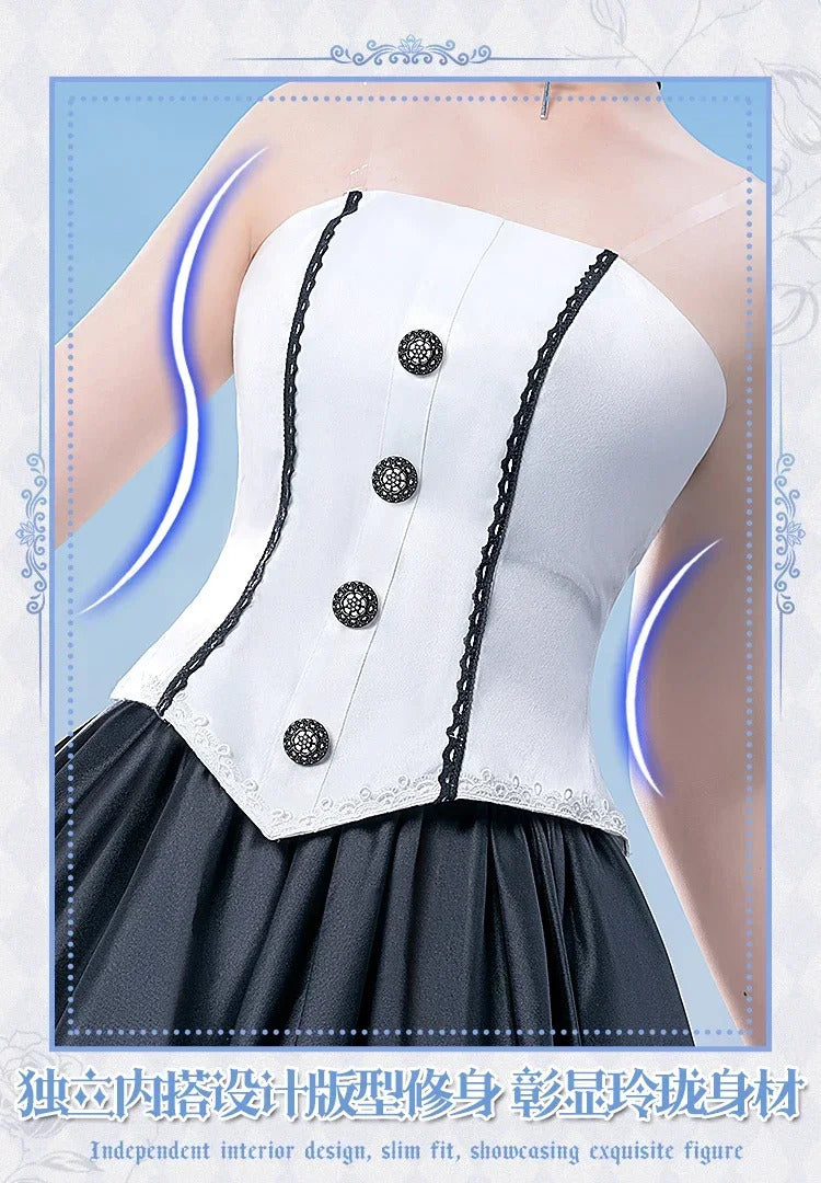 Shusheng-R Anime EVA New Ayanami Rei Cosplay Costume Halloween Party Sweet Lolita dress hat socks necklace prop set men women uniforms