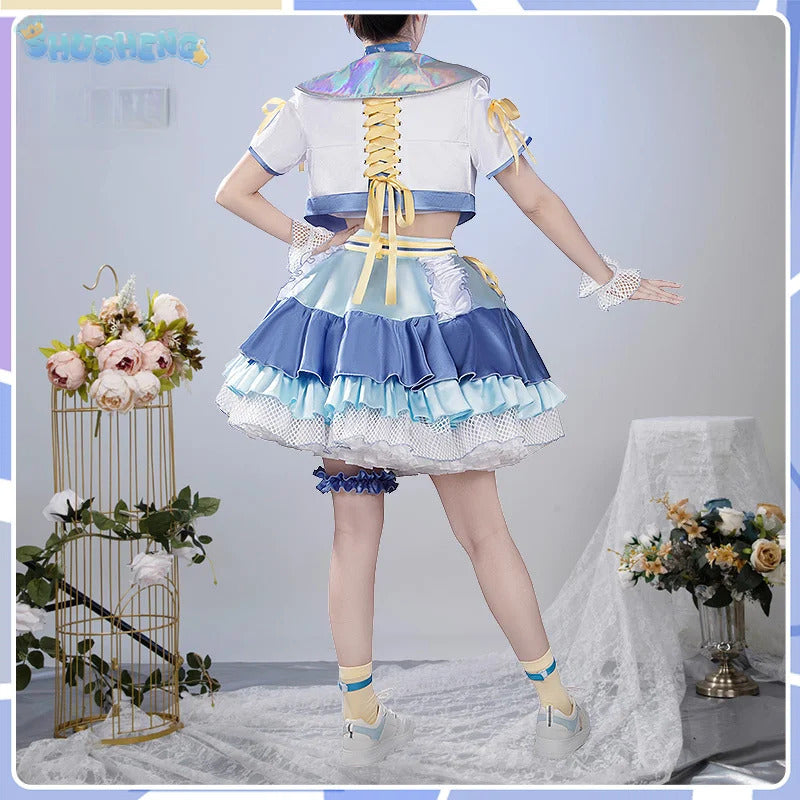 Shusheng-N Gakuen IDOLM@STER Kotone Fujita Cosplay Costume Halloween Carnival Sweet Lolita Dress Accessories Props Wig Men's Women's Set