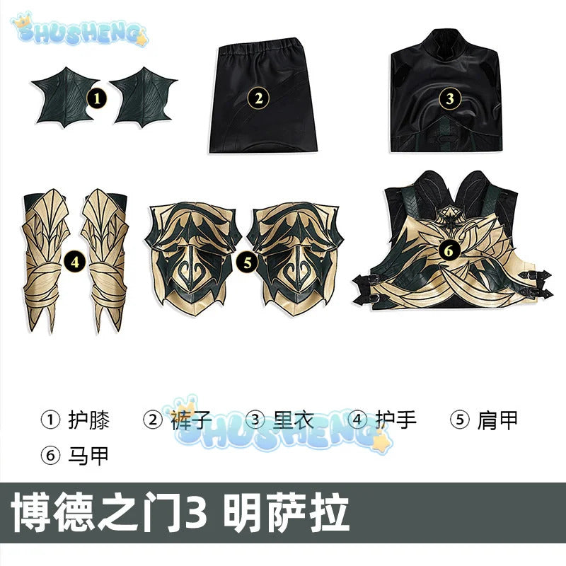 Game Baldur's Gate 3 Minthara Cosplay Costume Women Leathe Battle Suit with Accessories Halloween Carnival Party Outfits