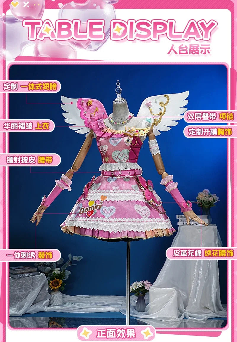 Anime Aikatsu !Otoshiro Noeru Hoshimiya Ichigo Cosplay constellation Costume Girl Sweet Lolita Dress Wing Prop Halloween Uniform