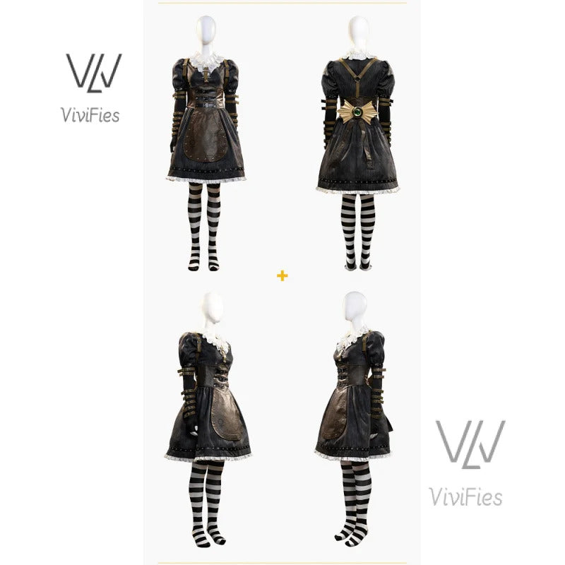 Game Alice: Madness Returns Cosplay Costume Alice Maid Dress Uniform Adult Women Halloween Carnival Party Clothes