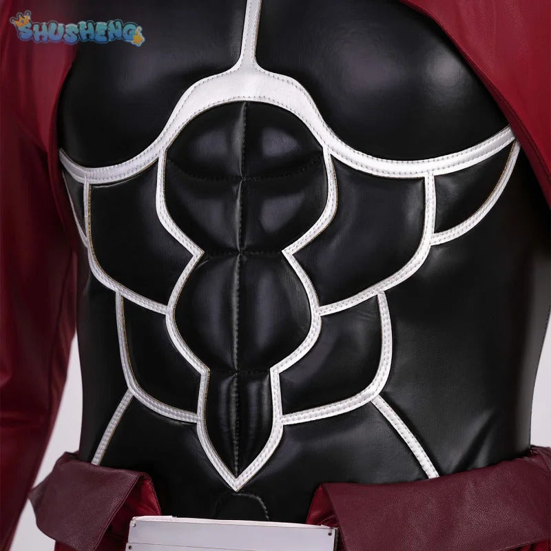 Anime Fate/stay nigh EMIYA Cosplay Arche Costume Black leather top apron pants set Halloween party handsome men women uniform