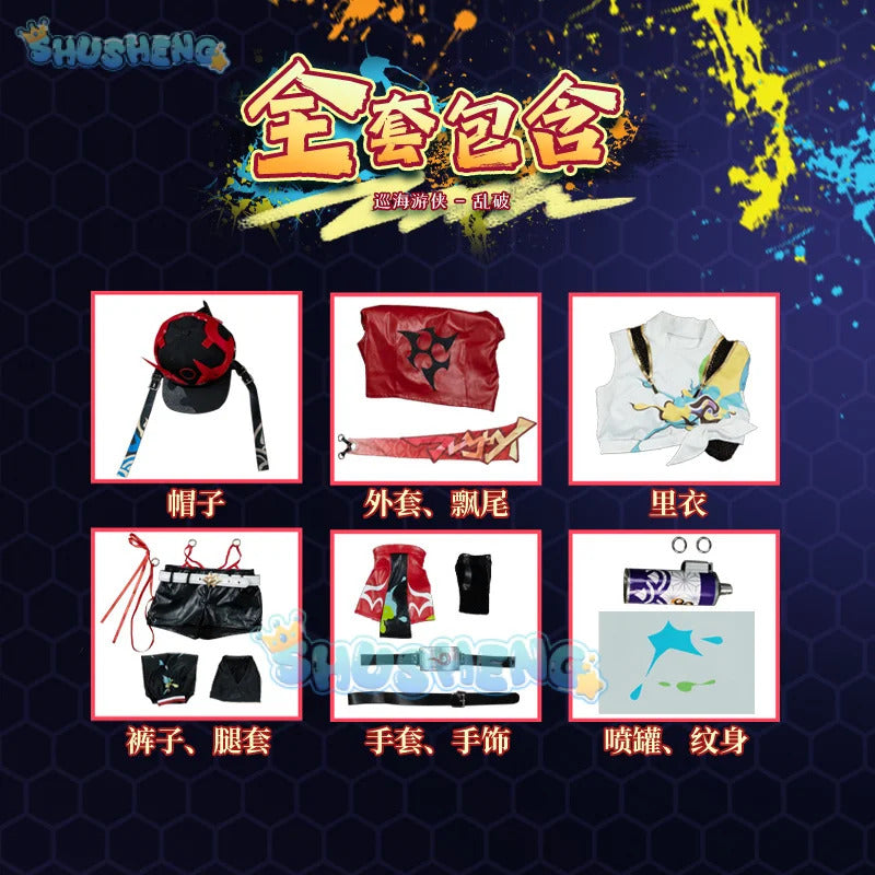 Honkai Star Rail Rappa Cosplay Costume Uniform Hat Jacket Shorts Galaxy Ranger Props Halloween Party Women Accessory Shusheng