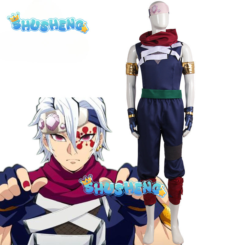 Anime Demon Uzui Tengen Cosplay Costume Disguise Fantasy Roleplay Tengen Uzui Outfits Adult Men Cosplay Male Men Halloween Party