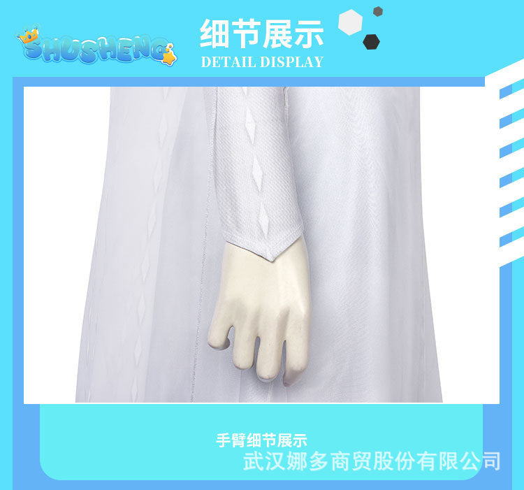 Snow Queen Elsa Dress Princess Cosplay Costume Women Adult Halloween Carnival Party For Girls Long Cloak Fancy Dresses