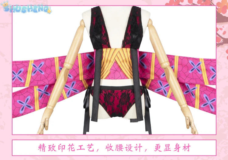 Daki cosplay costume hair pins tattoo wig anime cosplay upper moon 6 sexy kimono dress party Daki outfit Women