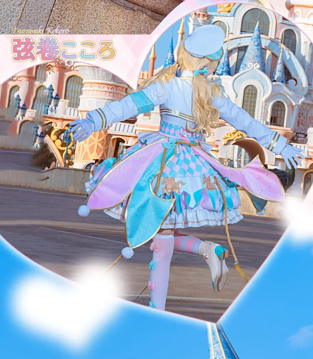 Anime BanG Dream! Kokoro Tsurumaki Cosplay Costume Dress Hat Glove Coat Hat Props Full Set Halloween Sweet Woman Lolita Uniform