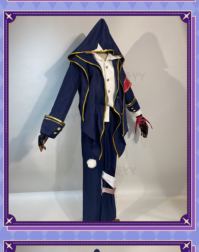 Game Identity V Mercenary Naib Subedar Cosplay Costume Fancy Blue Party Suit Halloween Carnival Uniforms Custom Made