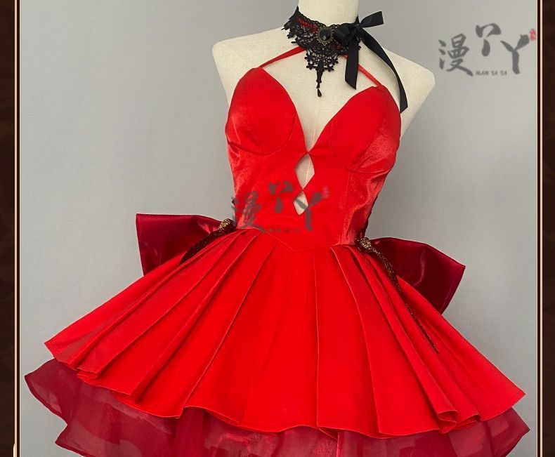 Anime Soryu Asuka Langley Cosplay Costume Shikinami Asuka Red Off Shoulder Dress Gown Ball Evening Suit Halloween