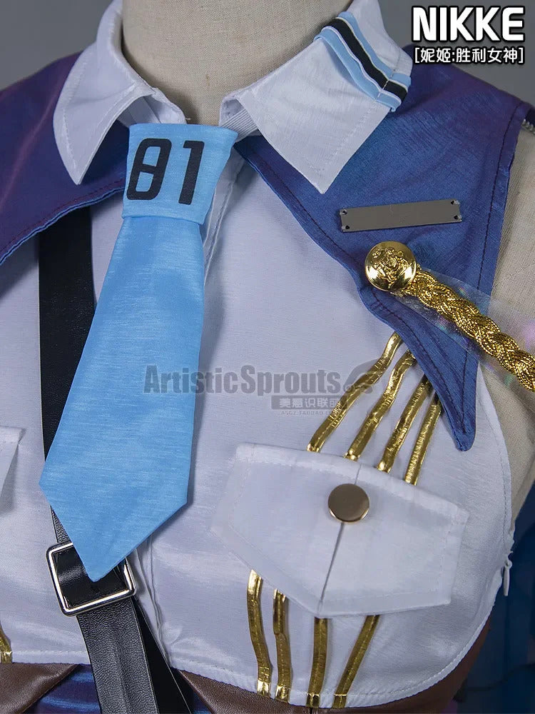 Nikke: Goddess of Victory Cosplay Marianne Costume Marian Women sexy bag buttocks skirt shirt tie hat socks Halloween uniform