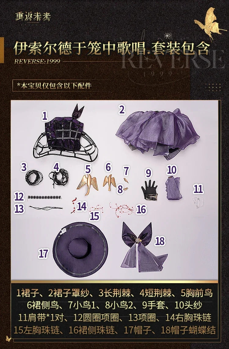 Reverse:1999 Isolde Vereinsamt Cosplay Costume Uniform Halloween Carnival Party Christmas Play Role Clothes Clothing for Women
