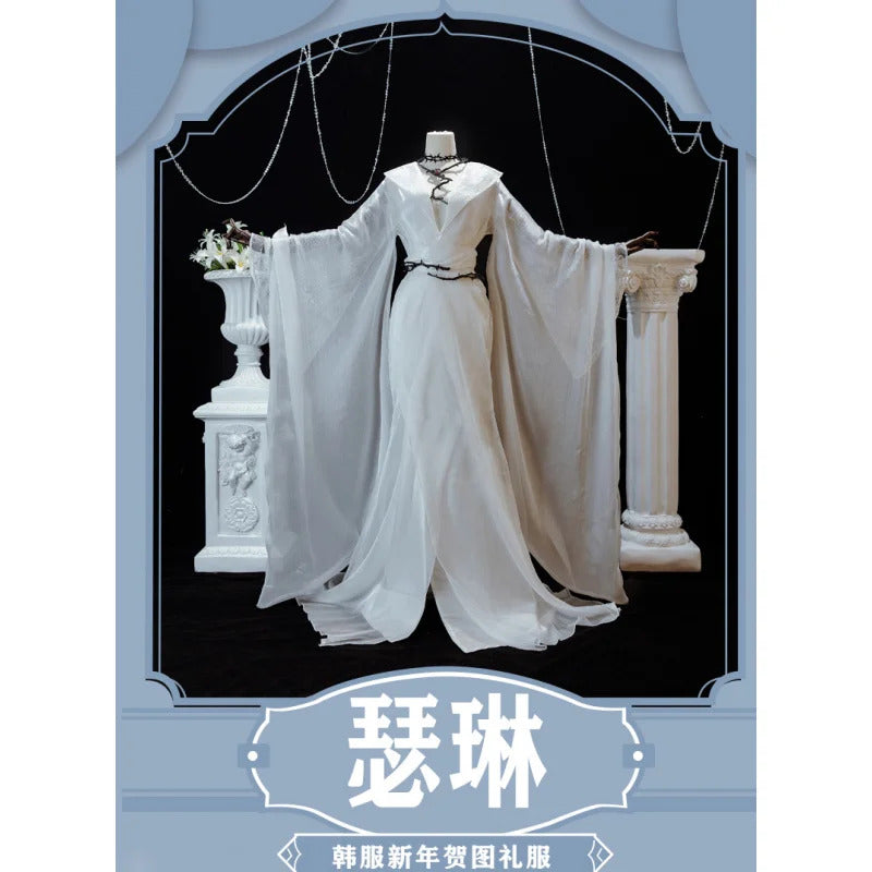 Game Path to Nowhere Shalom MBCC-S-017 Cospaly Costume Dress Coat Headwear Earrings Necklace Waist Halloween Elegant Women Set