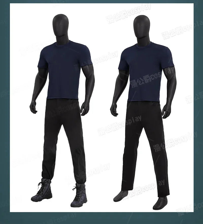 Thunderbolts Bucky Barnes Cosplay Winter Soldier Costume Halloween Men's Fantasy Uniform Coat Props Shoes Accessories Net Set