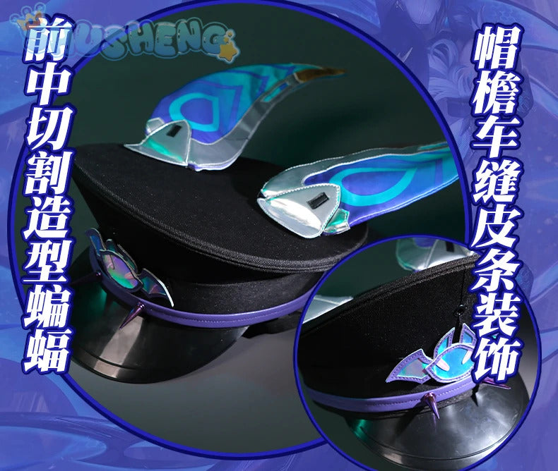 Game LOL battle bat Xayah cosplay costume uniform coat cloak hat gloves women Halloween party Carnival role play outfits