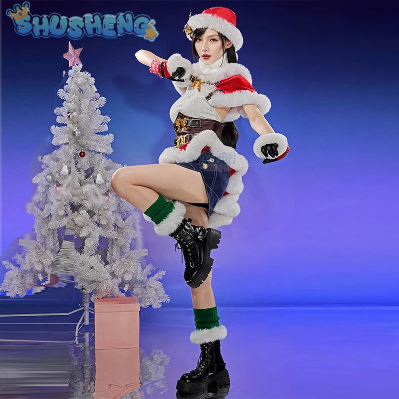 FF14 Tifa Lockhart Cosplay Crisis Core - Final Fantasy XIV Costume Sexy sweet Girl Christmas Party Set Wig Props Tifa New Style
