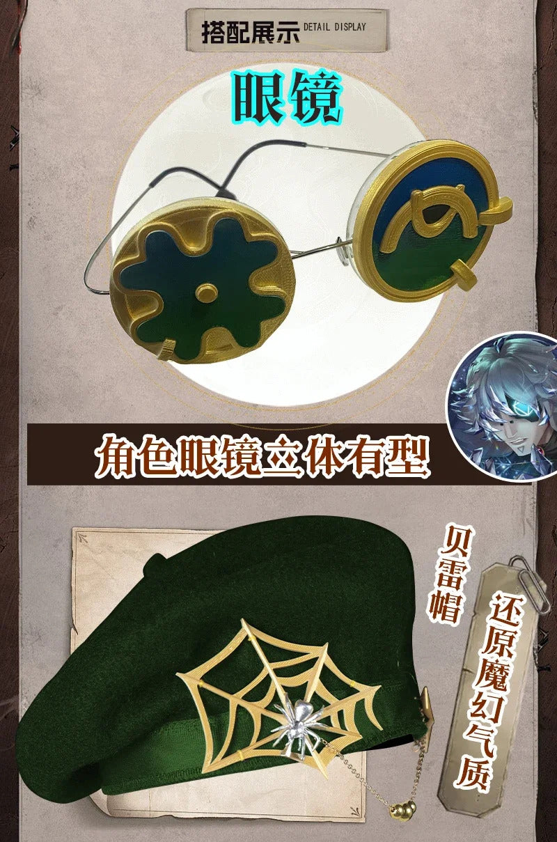 Identity V Demi Bourbon Barmaid Proofreader Skin Game Suit Vintage Fashion Cosplay Costume Halloween Party Outfit