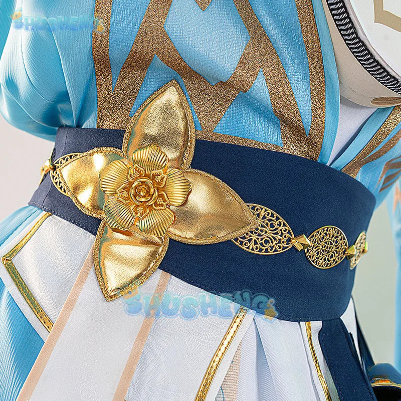 Genshin Impact Lumine Cosplay Costume The Knight of Flowers Uniform Halloween Carnival Party Christmas Play Role Clothing
