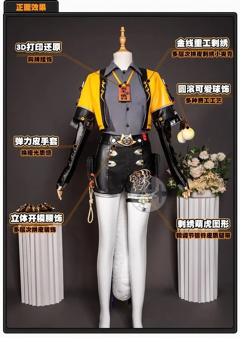 Zenless Zone Zero Ju Fufu Cosplay Costume Uniform Jacket Shorts Yunkui Summit Halloween Party for Women Girls Props