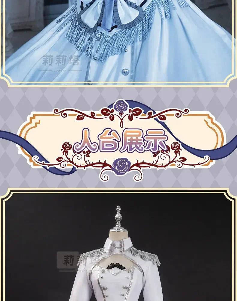 Shusheng-R Tokisaki Kurumi Nightmare Cosplay DATE A LIVE The White Queen Costume Halloween Party Lolita Dress Wig Props Women's Sweet Set