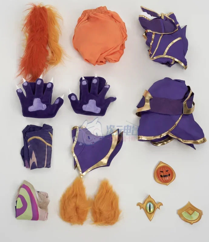 Game Lol Neeko Cosplay Costume Ears, hats, tail,accessories Halloween party funny and cute uniform Neeko Woman Man Set