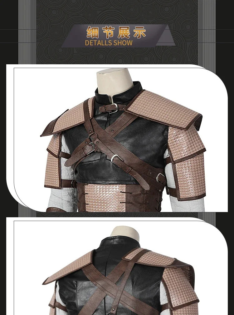 Witcher 3:Wild Hunt Geralt Cosplay Geralt of Rivia Costume Men Vest pants jacket armor belt gloves full set Halloween uniform