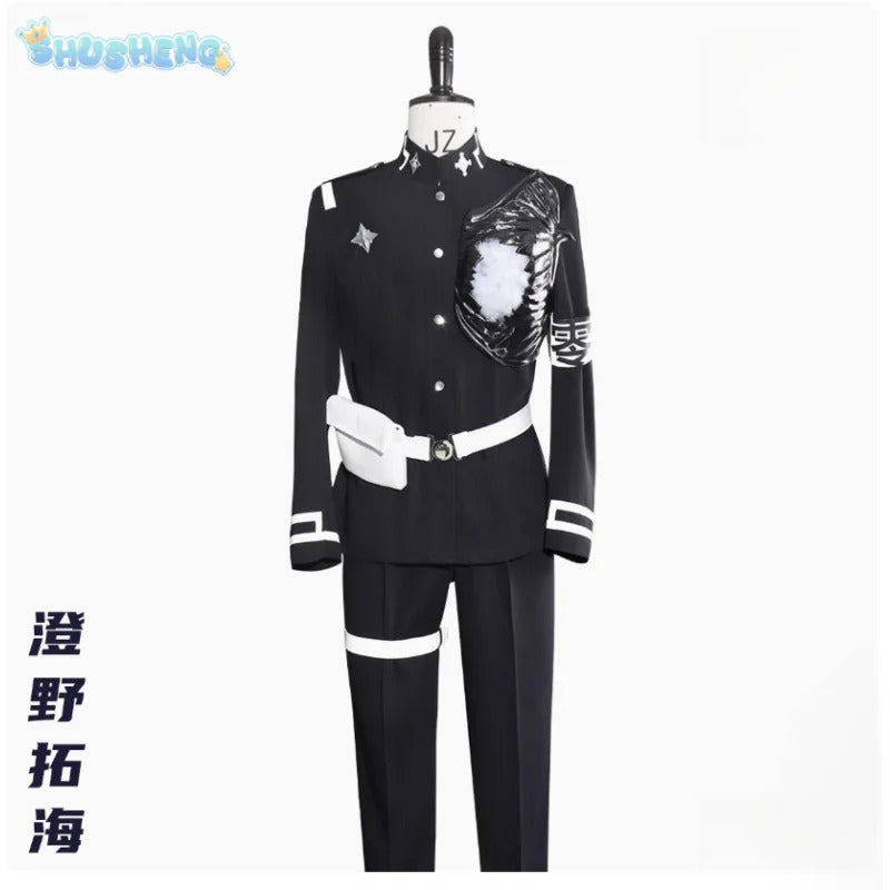 Sumino Takumi Cospaly The Hundred Line -Last Defense Academy- Costume Halloween jacket chest armor pants waist bag prop uniform