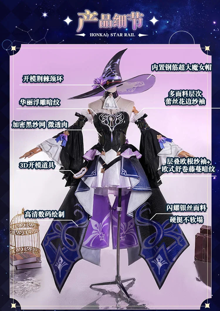 Shusheng Honkai Star Rail The Herta Cosplay Costume Dress Hat Uniform Headwear Halloween Party for Women Girls Props Accessory
