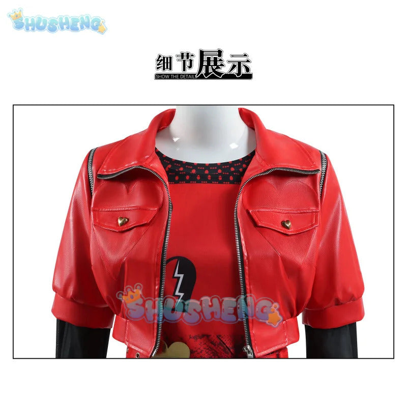 2024 Halloween Red Cosplay Costume Descendants Queen Of Hearts' Daughter Uniform Set The Rise Of Princess Full Outfits Shusheng