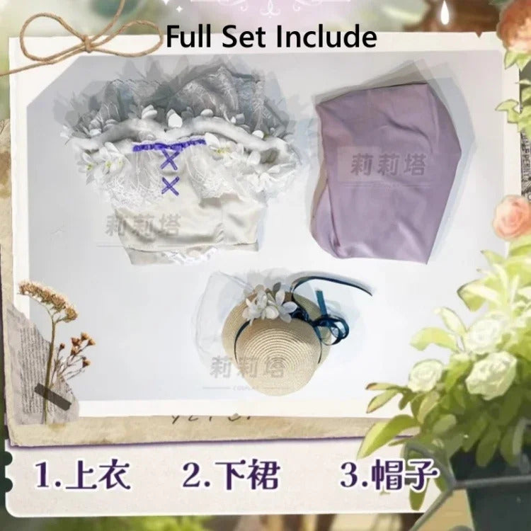 In stock Game Identity Ⅴ Vera Nair cospaly Perfumer Costume Sweet Lolita Princess Dress Hat Set Party Christmas Girl Uniform