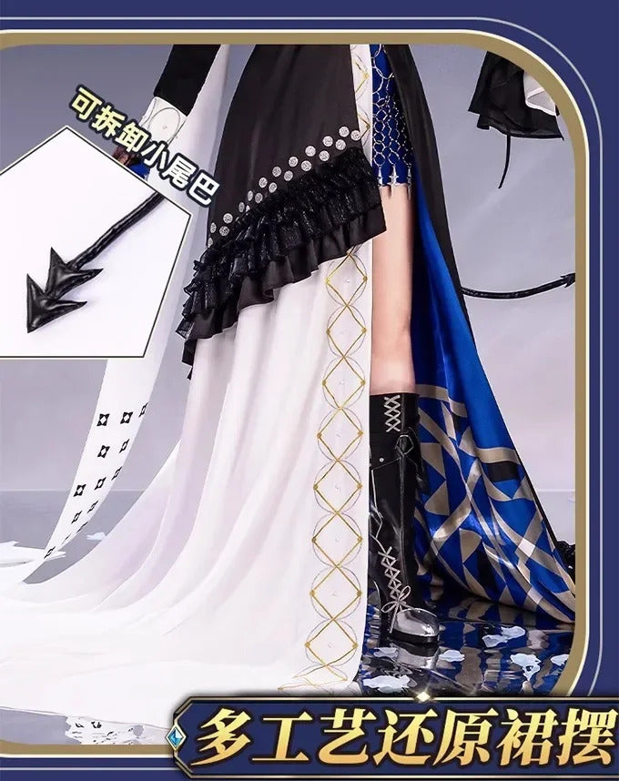 Arknights Mostima Cosplay Costume Ethereal Harmony Headwear Tail Ambience Synesthesia Halloween Party for Women Girls Props