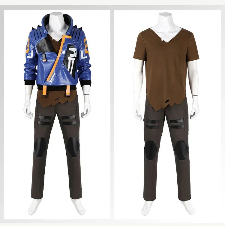 Shusheng-R Game Valorant Yoru Cosplay Men Costume Roleplay Fantasia Outfits Jacket Gloves Man Fancy Dress Up Party Clothes For Role Playing