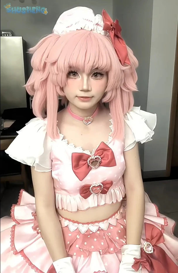 Hinamori Amu Anime Shugo Chara Cosplay Costume Wig skirt support accessories Halloween Christmas adult gift Cute Pink Lolita set