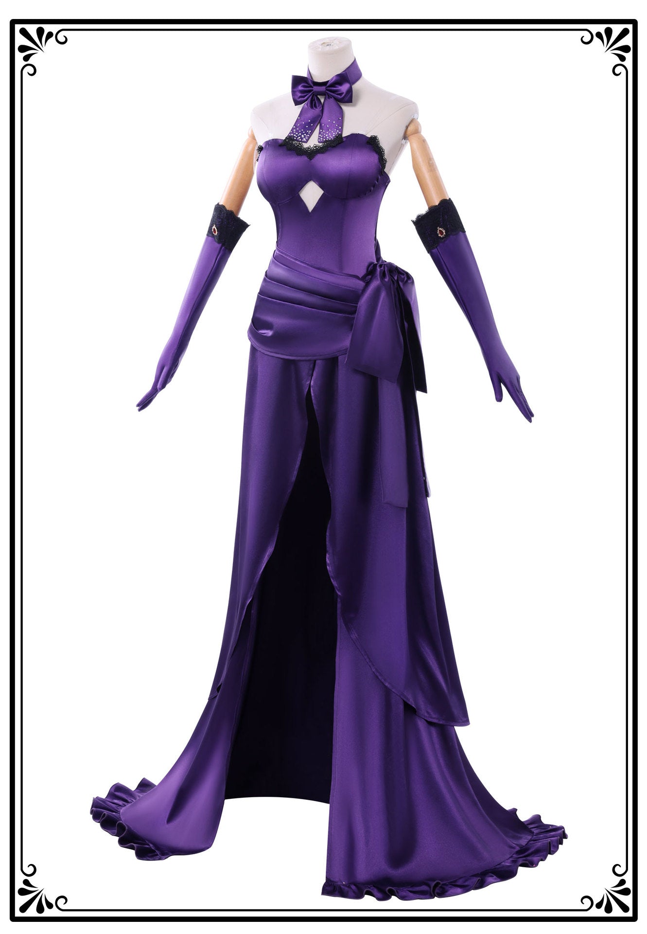 In Stock Game Fate FGO Jeanne D'Arc Cosplay Costume Jeanne Alter Purple Elegant Dress Wig Halloween Party Uniform for Women