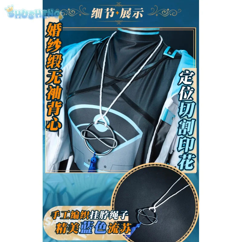 Genshin Impact Wanderer Balladeer Cosplay Kabukimono Costume Halloween Fashion DJ New Props Wig Accessories Men Women Uniform