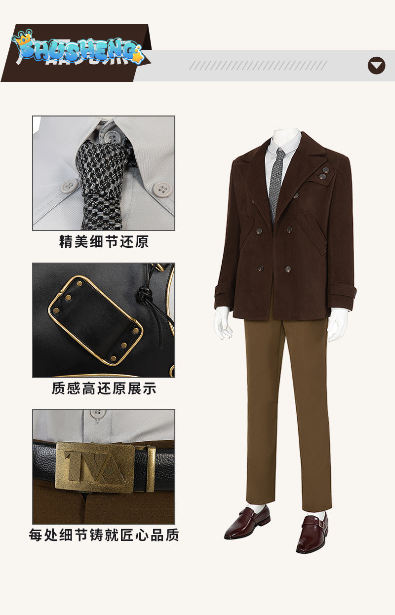 Movie Loki Season 2 Cosplay Costume Shirt Pants Belt Tie Outfits Fantasia Man Performance Costumes Full Set Of Regular Shirts