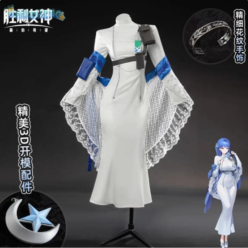 NIKKE:The Goddess of Victory Arkana Cosplay Costume Dress shawl shoulder strap ring prop set Halloween new elegant Woman uniform