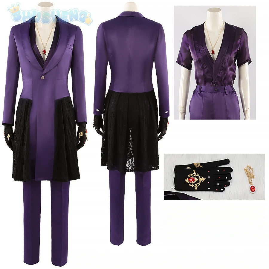Game Twisted Wonderland Cosplay Vil Schoenheit Costume Tail necklace gloves purple gorgeous sexy dress Halloween uniform XS-XXXL