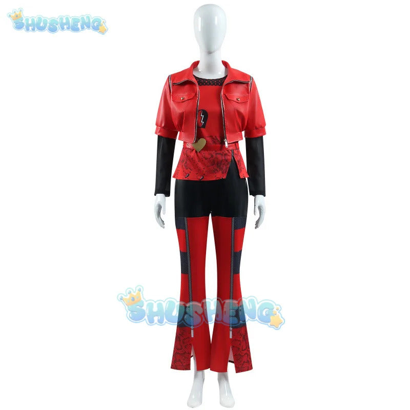 2024 Halloween Red Cosplay Costume Descendants Queen Of Hearts' Daughter Uniform Set The Rise Of Princess Full Outfits Shusheng