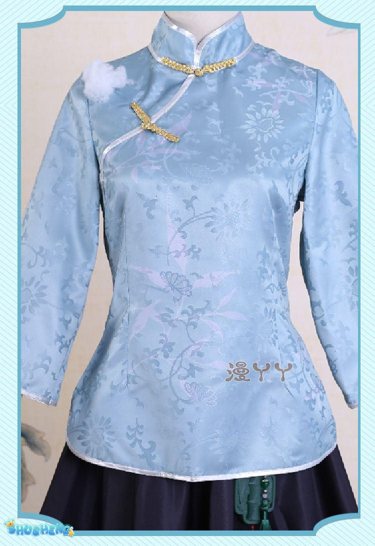 Identity V Qi Shiyi Antiquarian Game Suit Cheongsam Uniform Cosplay Costume Halloween Party Outfit Women