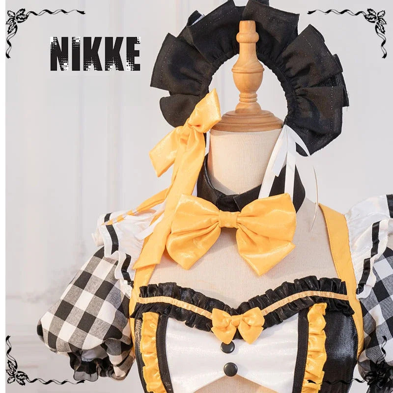 Goddess of Victory: Nikke Modernia Cosplay Marian Costume Sweet maid Lolita dress headband necklace prop Halloween women set