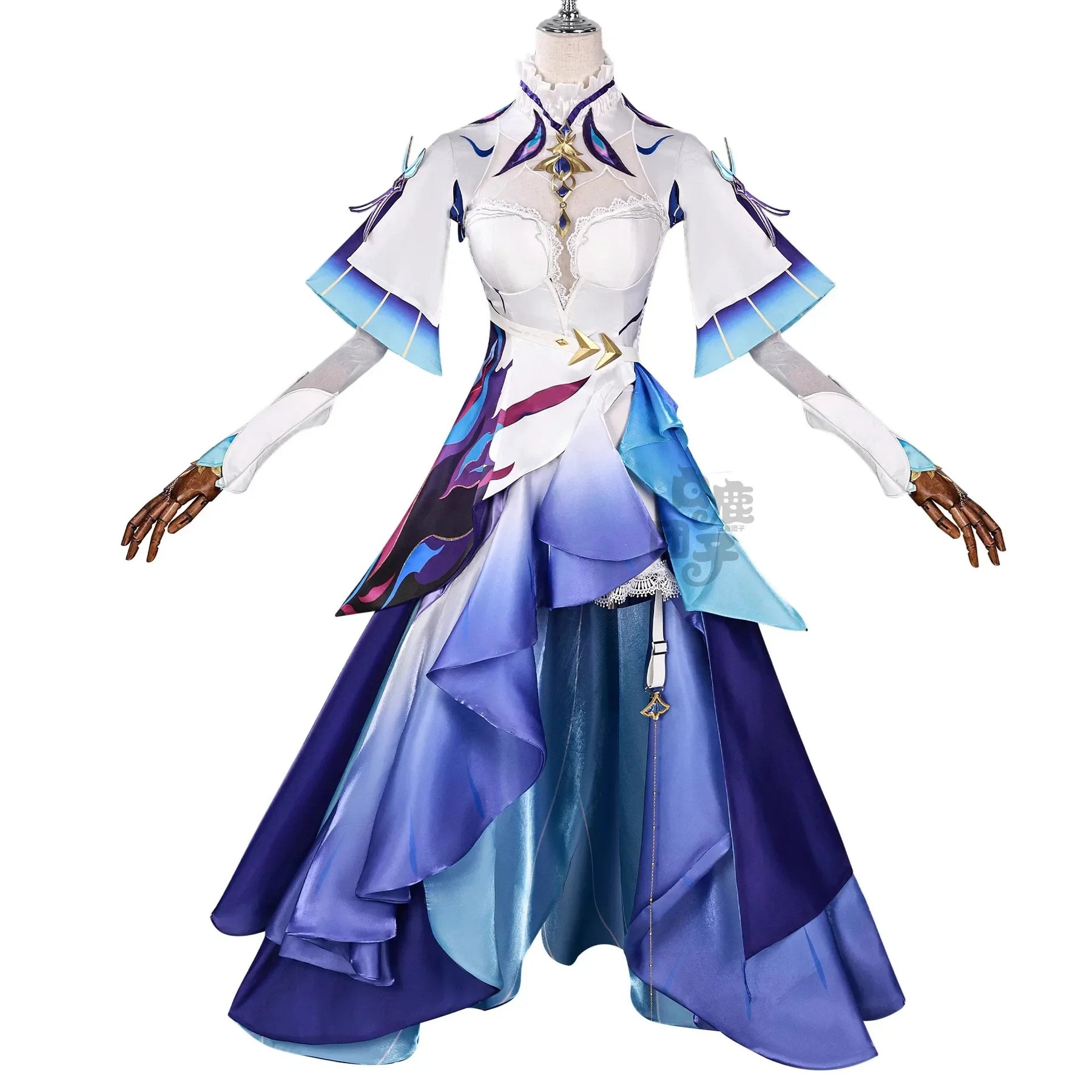 Shusheng-R Wuthering Waves Cantarella Cosplay Costume Wig Dress Headwear Earrings Rinascita Fisalia Family Halloween Party for Women Girls