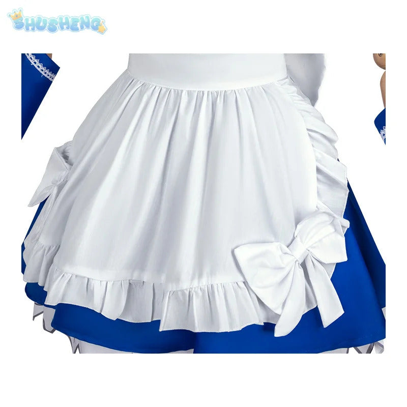 Anime EVA Asuka Langley Soryu Ayanami Rei Cosplay Costume Halloween Party Sweet Maid Uniform Dress Socks Headwear Prop Woman Set