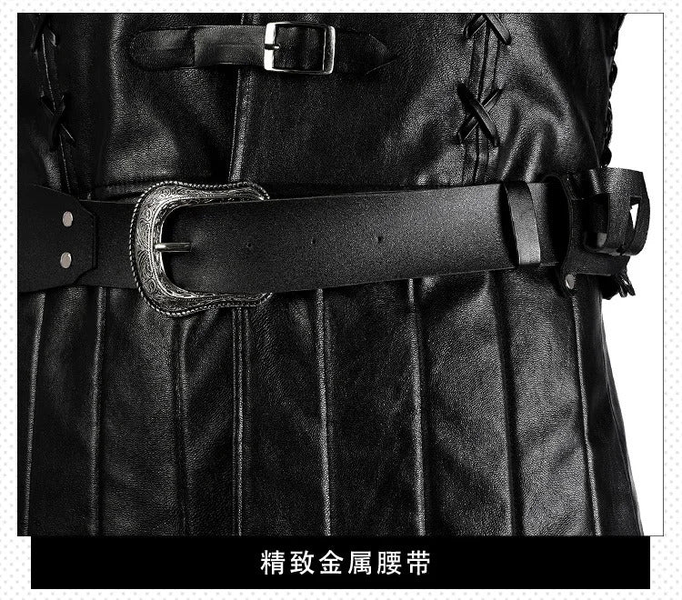 Geralt Witcher 3 Wild Hunt Cosplay Geralt Costume Men Handsome Black Leather Coat Belt Gloves Party Halloween Uniform Full Set