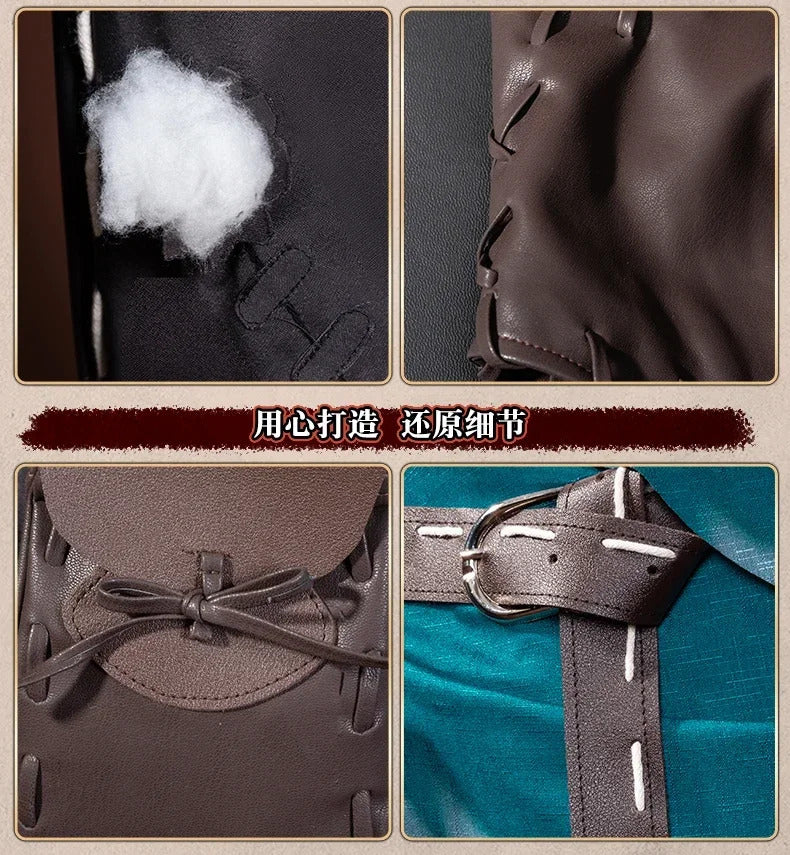 Shusheng-R Identity V Archer Cosplay Costume Brynhildr Vilulf Uniform Glasses Eye Patch Halloween Party for Women Girls Carnival Props
