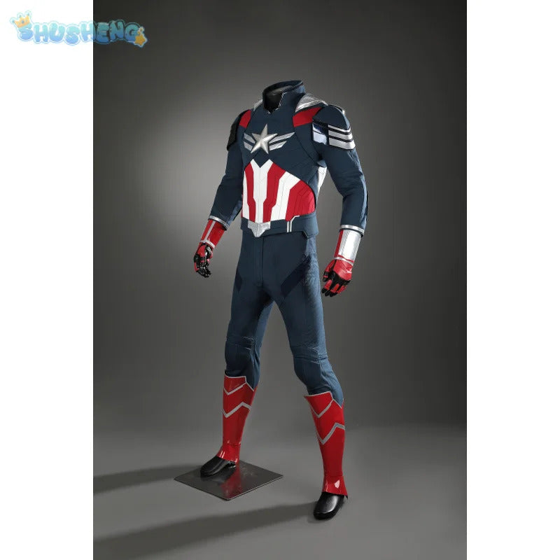 Sam Wilson cosplay superhero Captain 4 Falcon costume shoes movie high quality bodysuit party Halloween combat men suit new set