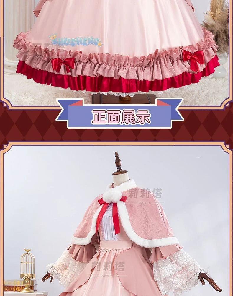 Victoric de Blois Cosplay costume Wig Anise Gosick Pink Dress Maid Lola Uniform Cloak hairpin Halloween Party Girls Women