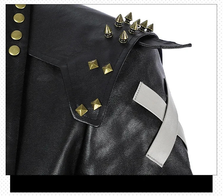 Arcang2 lol VI cosplay costume leather coat men women uniform suit Halloween party Carnival role play outfits Shusheng