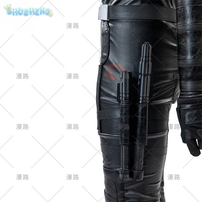 Superhero Matt Murdock Movie Daredevil 2 Cosplay Costume Halloween Men High Quality Leather Tight jumpsuit Gloves Props New Set