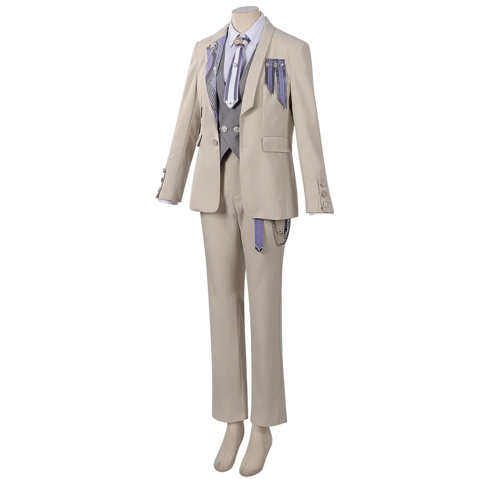 Shusheng-N Love and Deepspace Xavier Cosplay Costume Coat pants vest shirt brooch tie Halloween party fashion uniform Woman Man New set